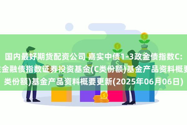 国内最好期货配资公司 嘉实中债1-3政金债指数C: 嘉实中债1-3年政策性金融债指数证券投资基金(C类份额)基金产品资料概要更新(2025年06月06日)